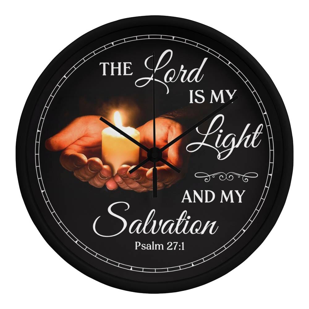Faith - The Lord Is My Light And My Salvation - Psalms 27:1 - Wood Frame Wall Clock - The Shoppers Outlet