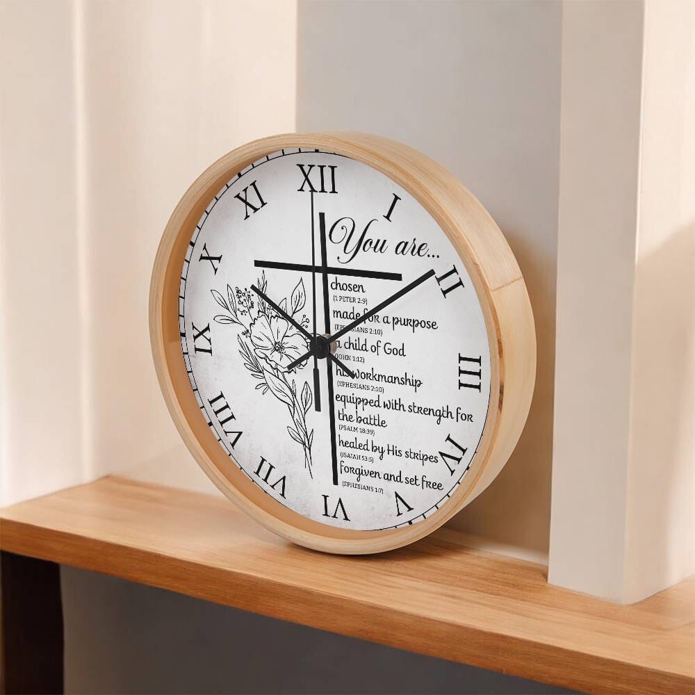 Faith - You Are - Wood Frame Wall Clock - The Shoppers Outlet