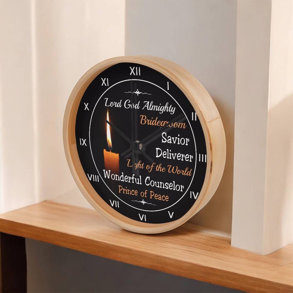 Inspirational - Lord God Almighty - Wood Frame Wall Clock - The Shoppers Outlet
