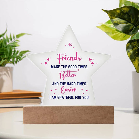 Gift For Friend - I Am Grateful For You - Star Acrylic Plaque - The Shoppers Outlet