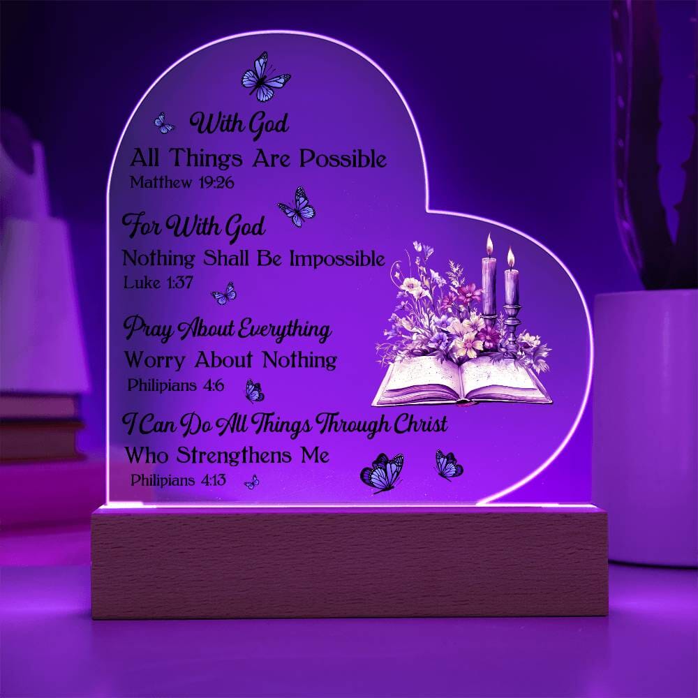 Faith - Remember Everything Is Cover With God Bible Verses -  Heart Acrylic Plaque - The Shoppers Outlet