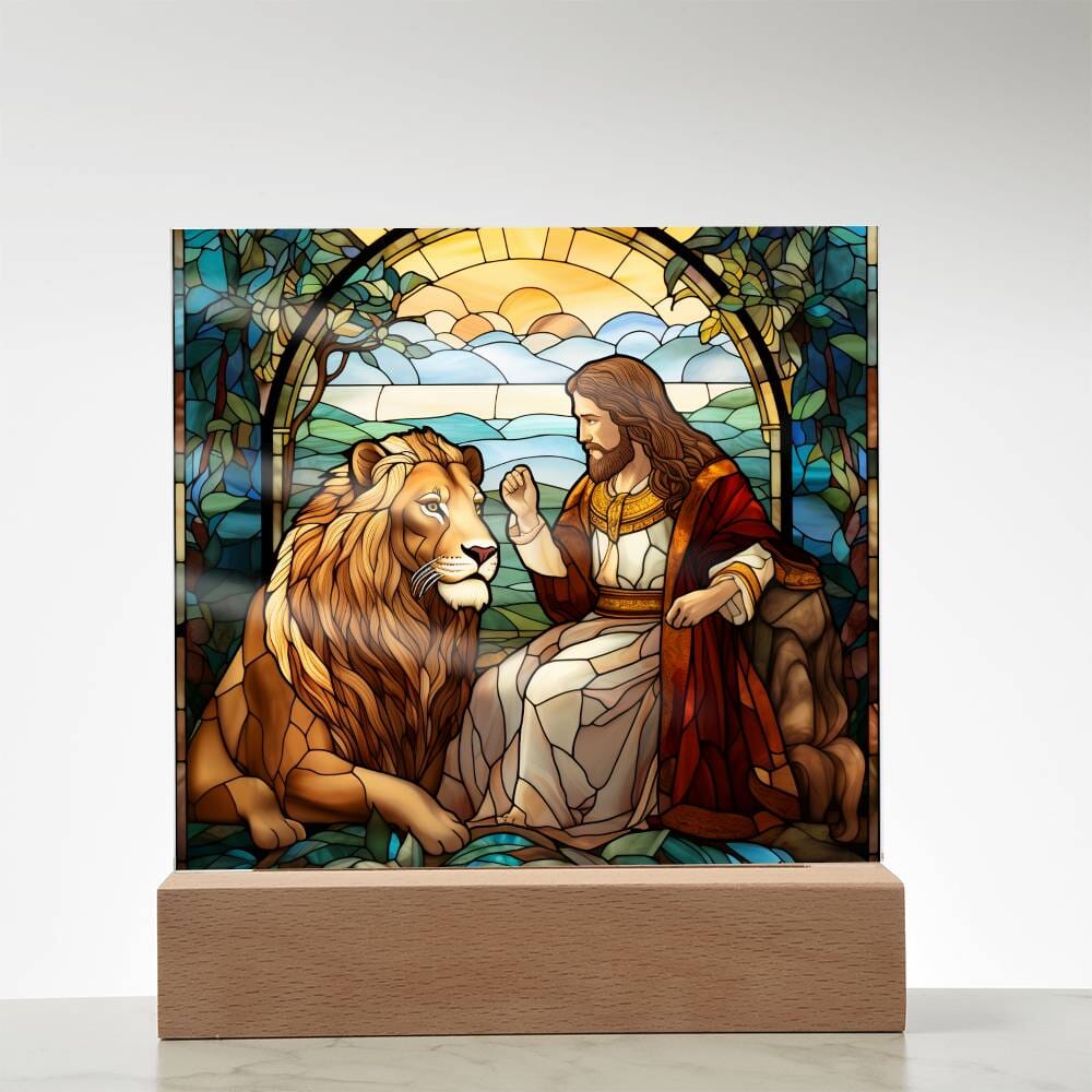 Inspirational - The Loin Of Judah - A Divine Bond - Square Acrylic Plaque - The Shoppers Outlet
