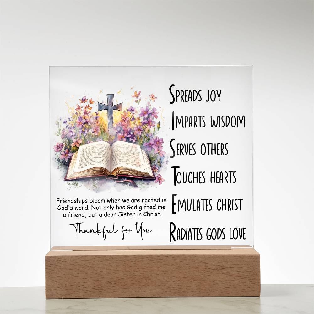 Inspirational - Friendships Bloom - Square Acrylic Plaque - The Shoppers Outlet