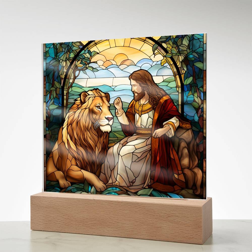 Inspirational - The Loin Of Judah - A Divine Bond - Square Acrylic Plaque - The Shoppers Outlet