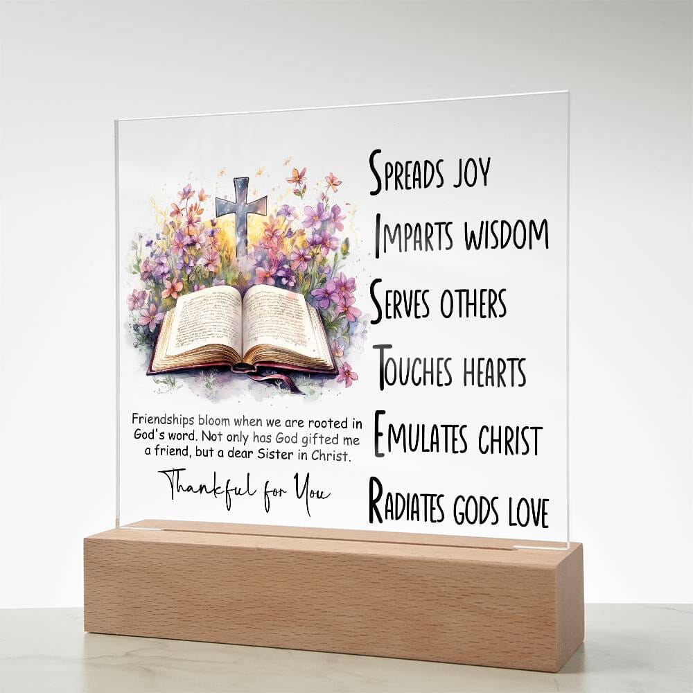 Inspirational - Friendships Bloom - Square Acrylic Plaque - The Shoppers Outlet