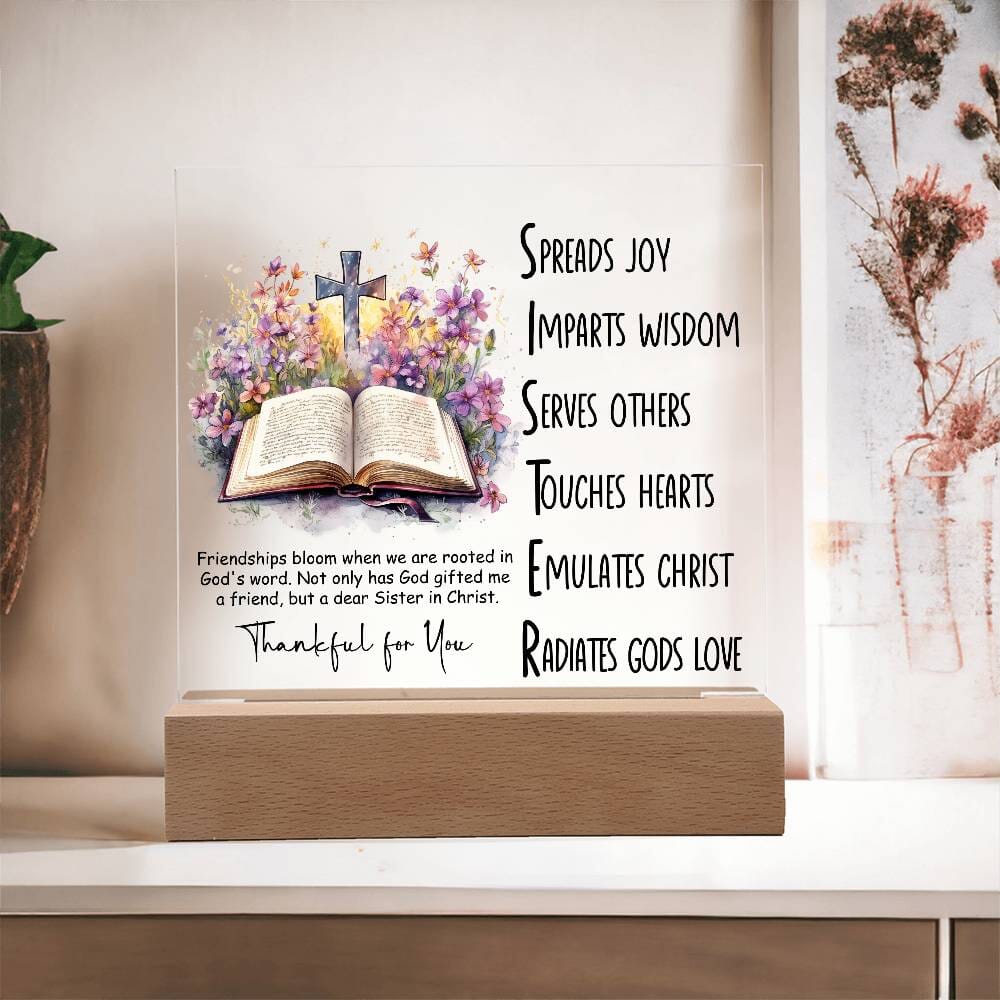 Inspirational - Friendships Bloom - Square Acrylic Plaque - The Shoppers Outlet