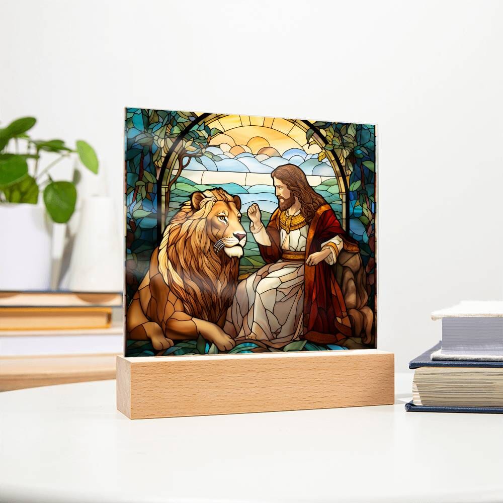 Inspirational - The Loin Of Judah - A Divine Bond - Square Acrylic Plaque - The Shoppers Outlet