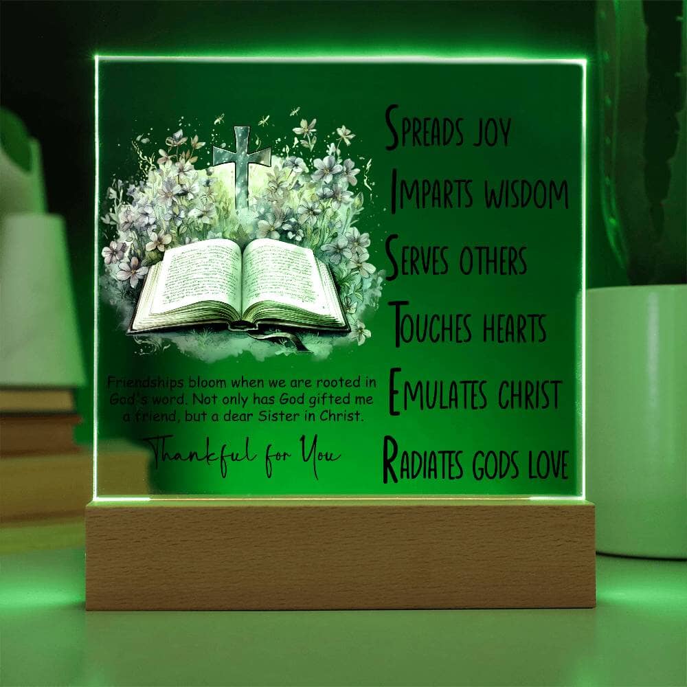 Inspirational - Friendships Bloom - Square Acrylic Plaque - The Shoppers Outlet