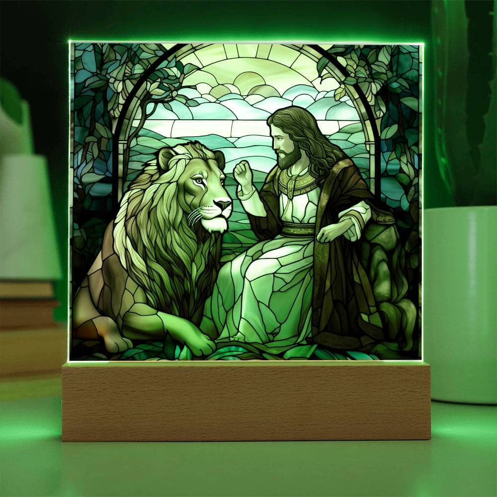 Inspirational - The Loin Of Judah - A Divine Bond - Square Acrylic Plaque - The Shoppers Outlet