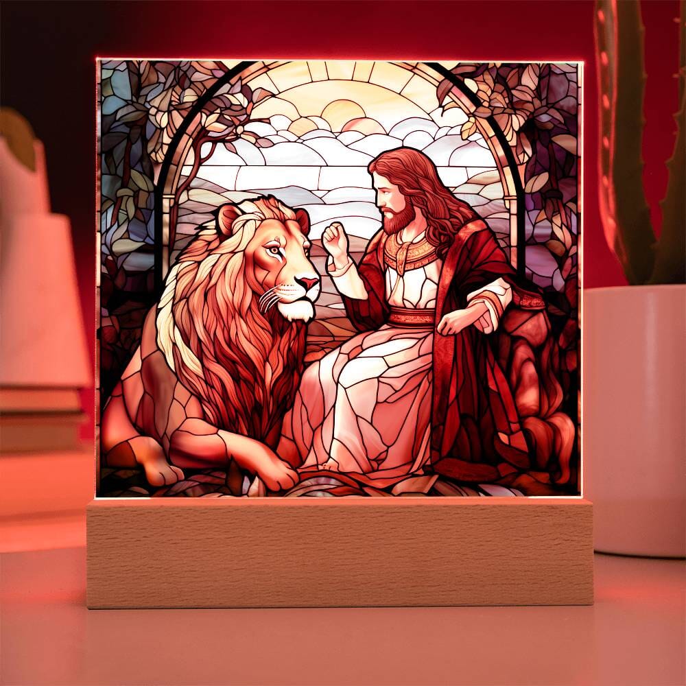 Inspirational - The Loin Of Judah - A Divine Bond - Square Acrylic Plaque - The Shoppers Outlet
