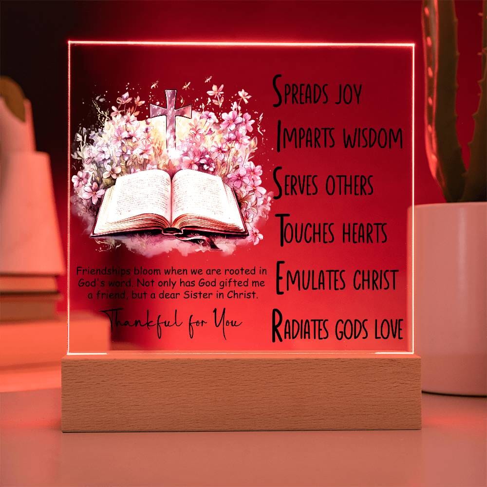 Inspirational - Friendships Bloom - Square Acrylic Plaque - The Shoppers Outlet