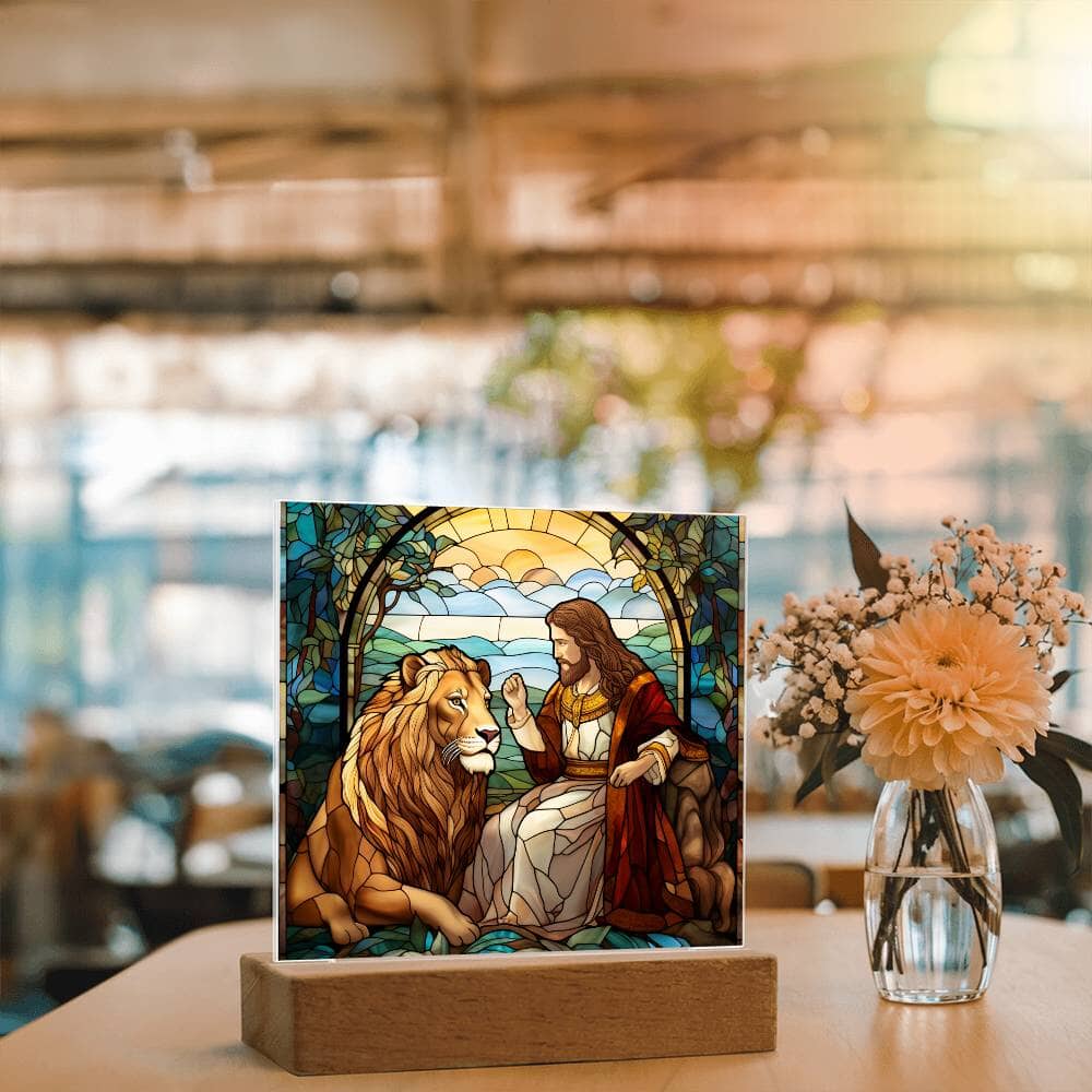 Inspirational - The Loin Of Judah - A Divine Bond - Square Acrylic Plaque - The Shoppers Outlet