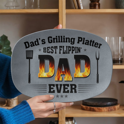 Gift For Dad - Best Flippin Dad Ever - Grilling Platter - The Shoppers Outlet