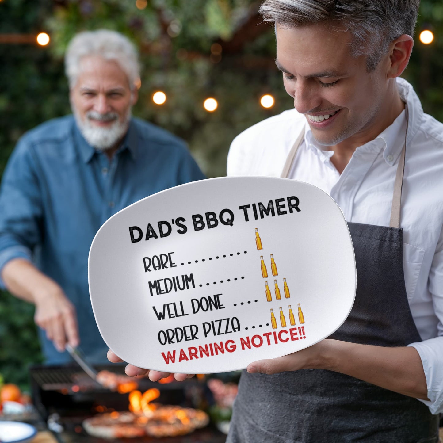 Gift For Dad - Dad's BBQ Timer Warning Notice - Grilling Platter - The Shoppers Outlet