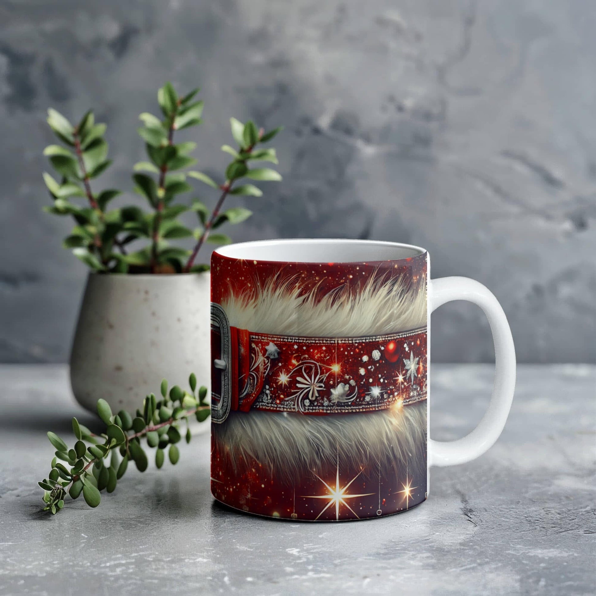 Santa Belt Buckle Mug - Ceramic Mug - The Shoppers Outlet