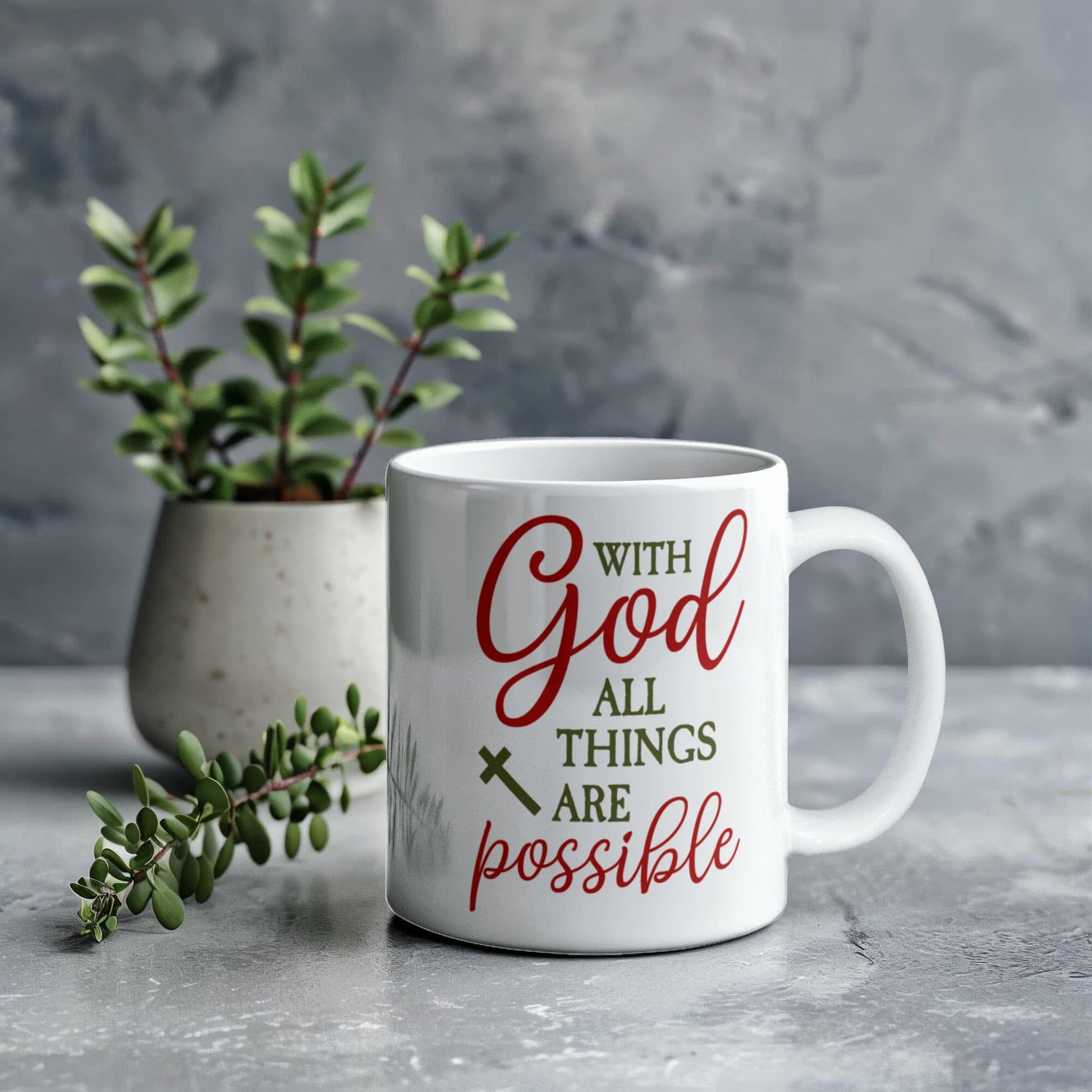 Inspirational - With God All Things Are Possible - Ceramic Mug - The Shoppers Outlet