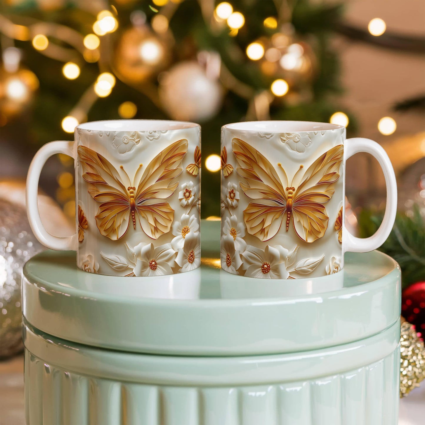 Golden Butterefly Design - Ceramic Mug - The Shoppers Outlet