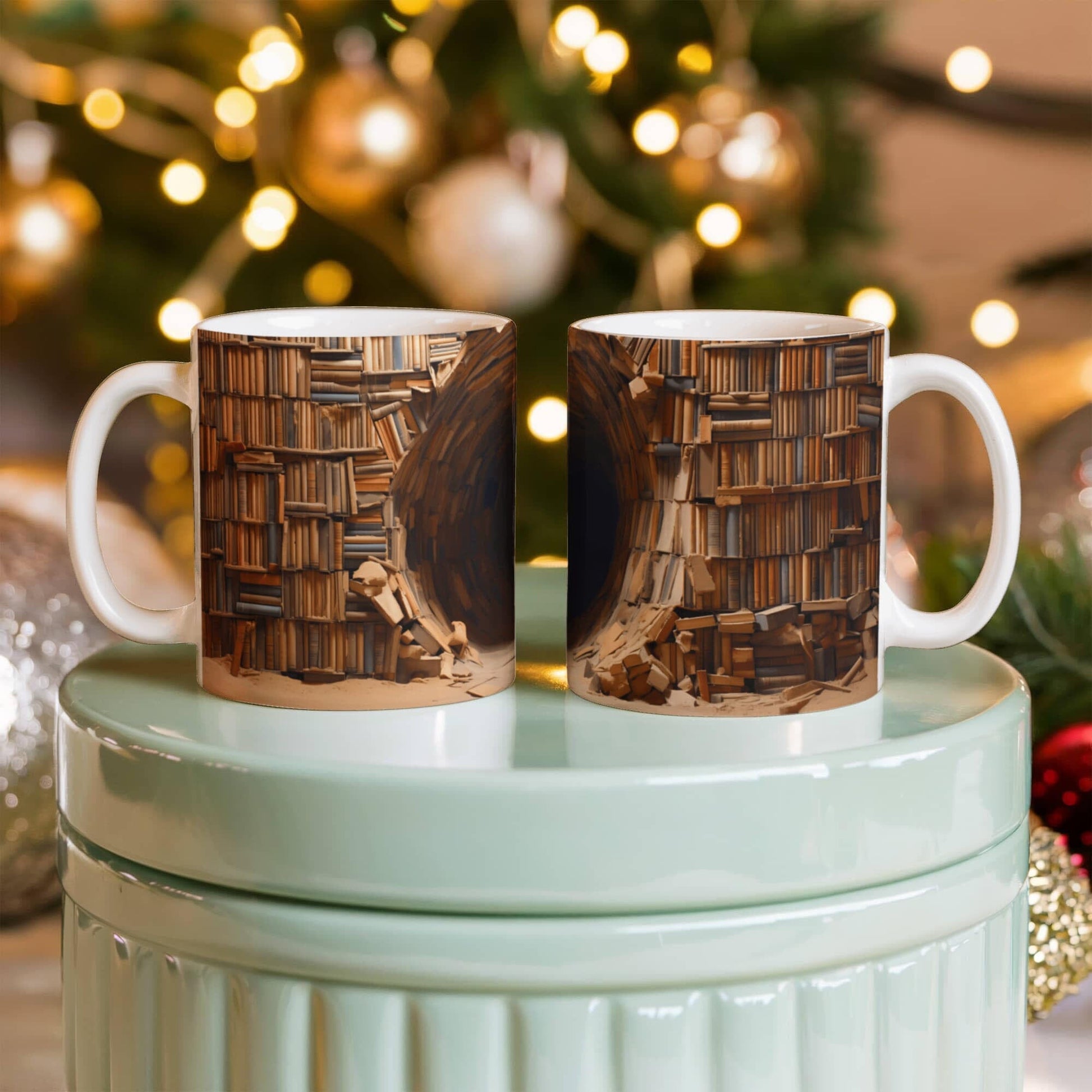 Bookshelf Design Coffee Mug - Ceramic Mug - The Shoppers Outlet