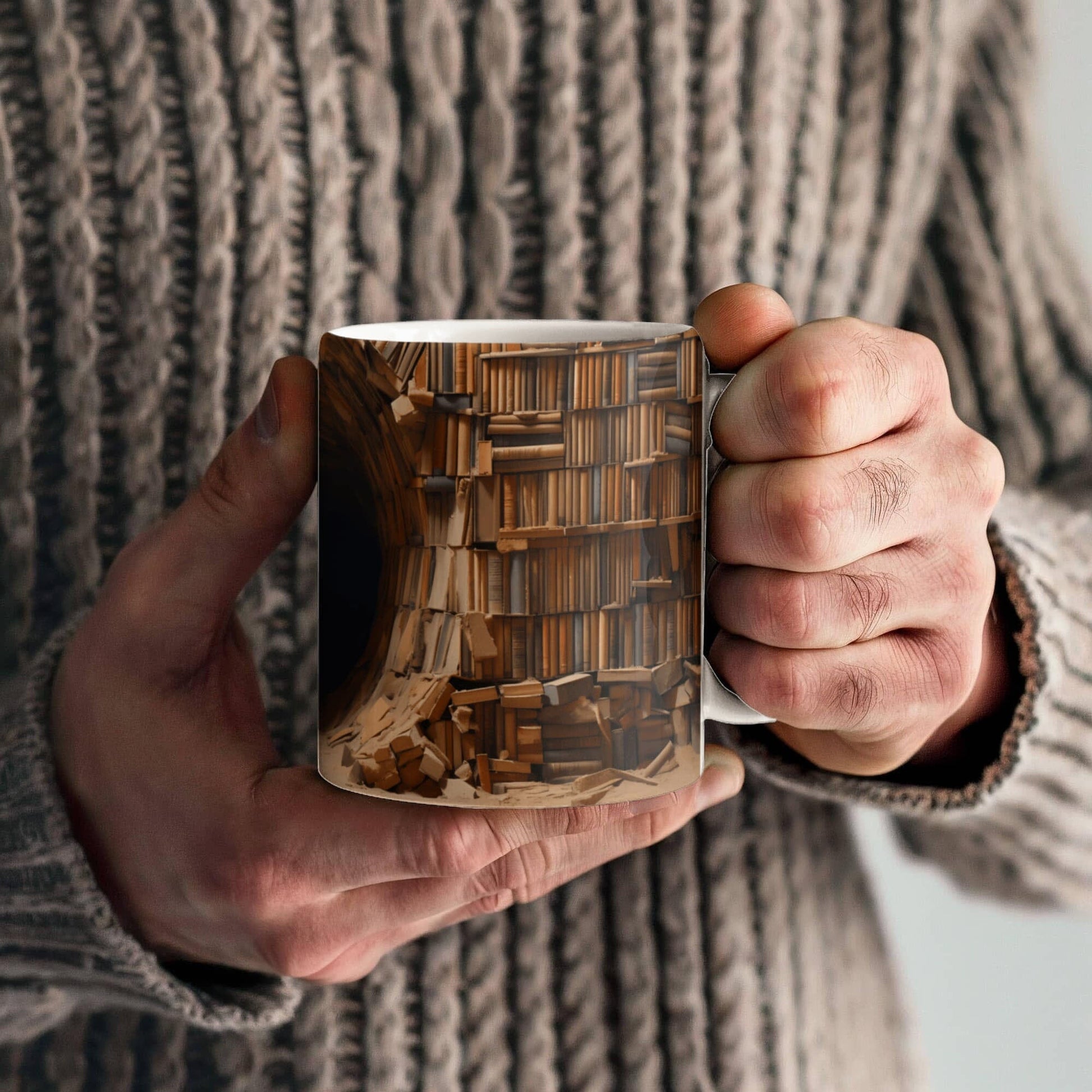 Bookshelf Design Coffee Mug - Ceramic Mug - The Shoppers Outlet