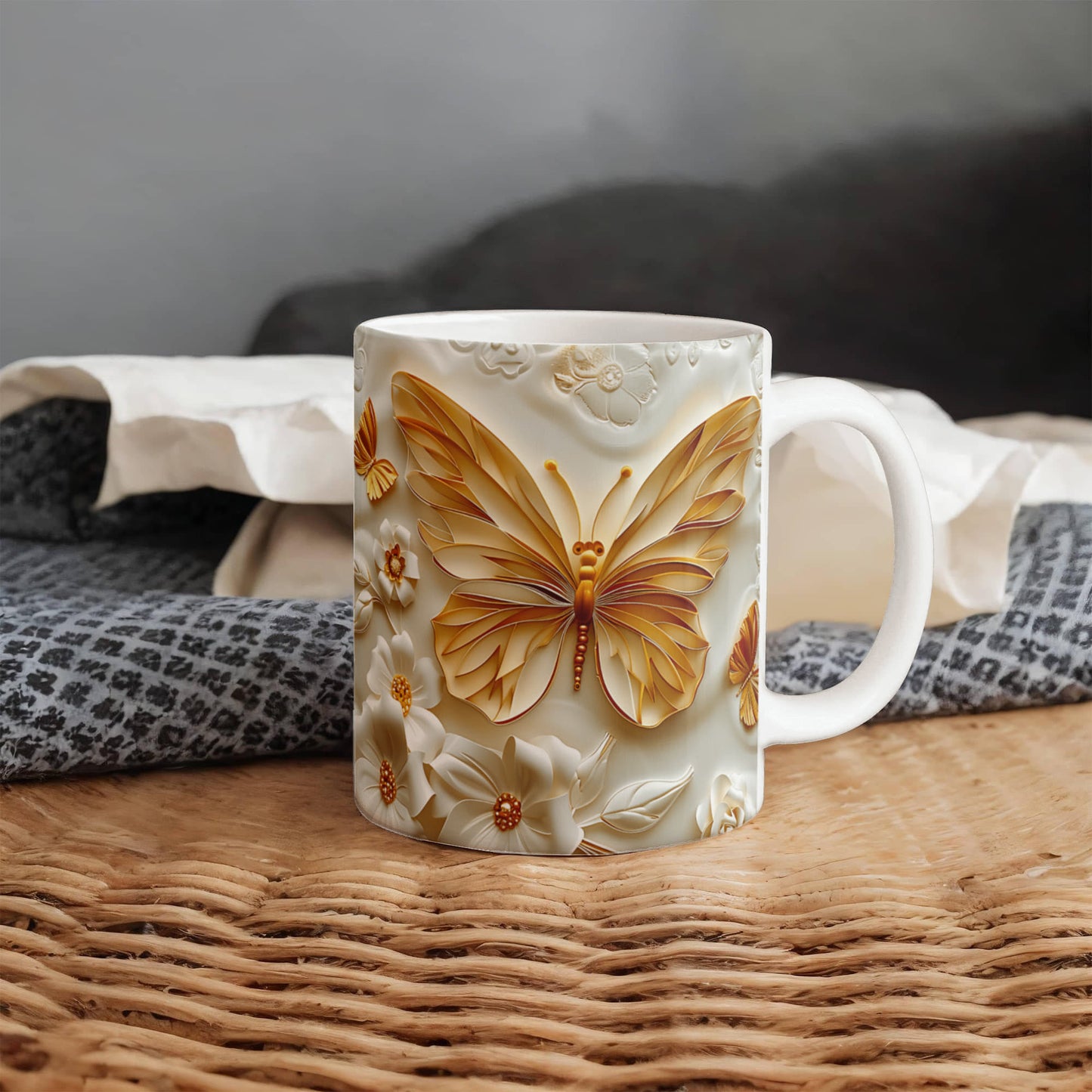 Golden Butterefly Design - Ceramic Mug - The Shoppers Outlet