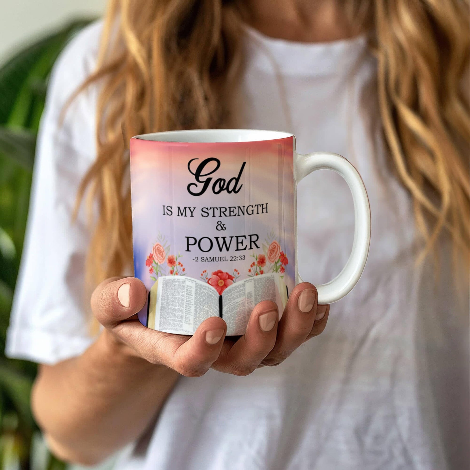 Faith - God Is My Strength And Power - 2 Samuel 22:33 - Ceramic Mug - The Shoppers Outlet