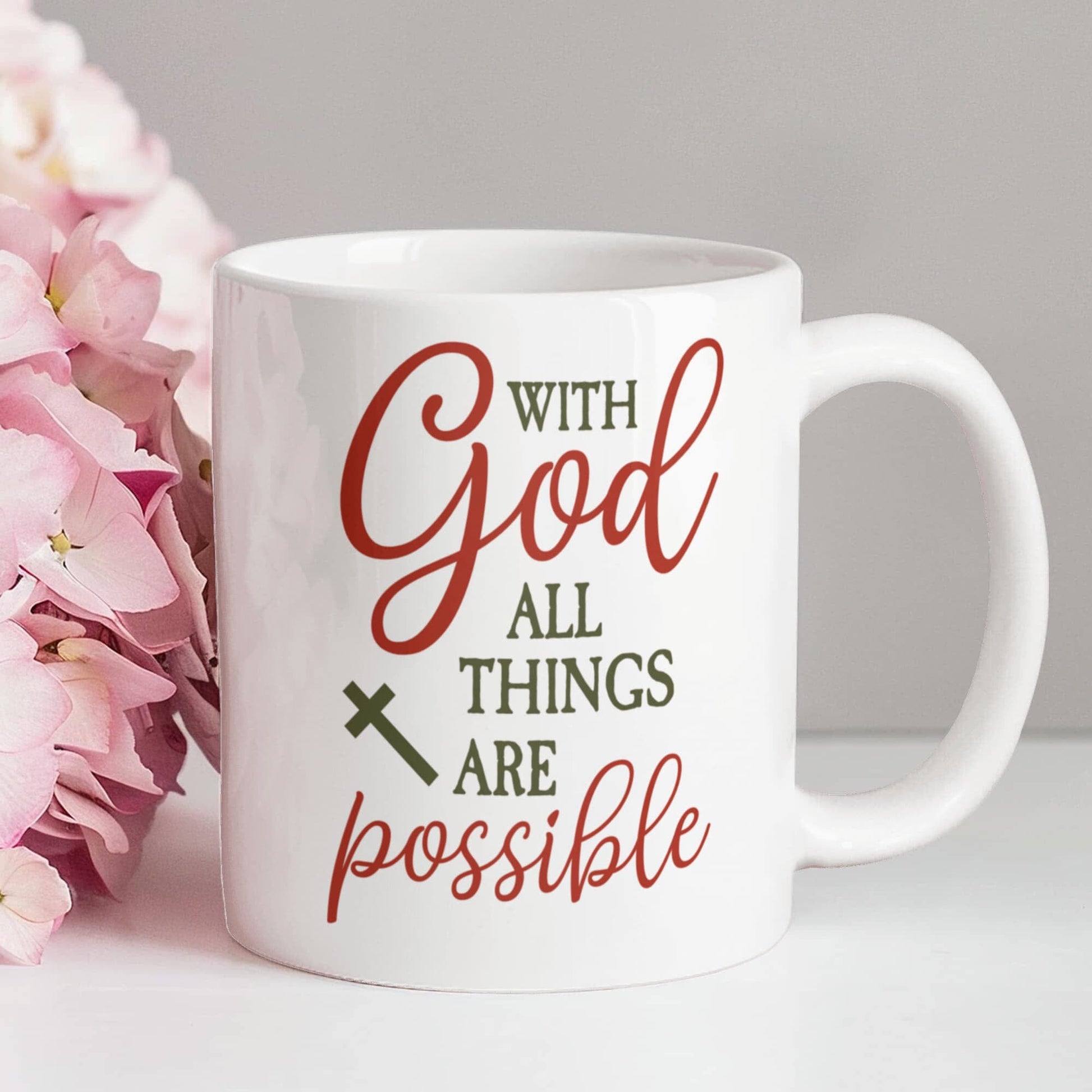 Inspirational - With God All Things Are Possible - Ceramic Mug - The Shoppers Outlet