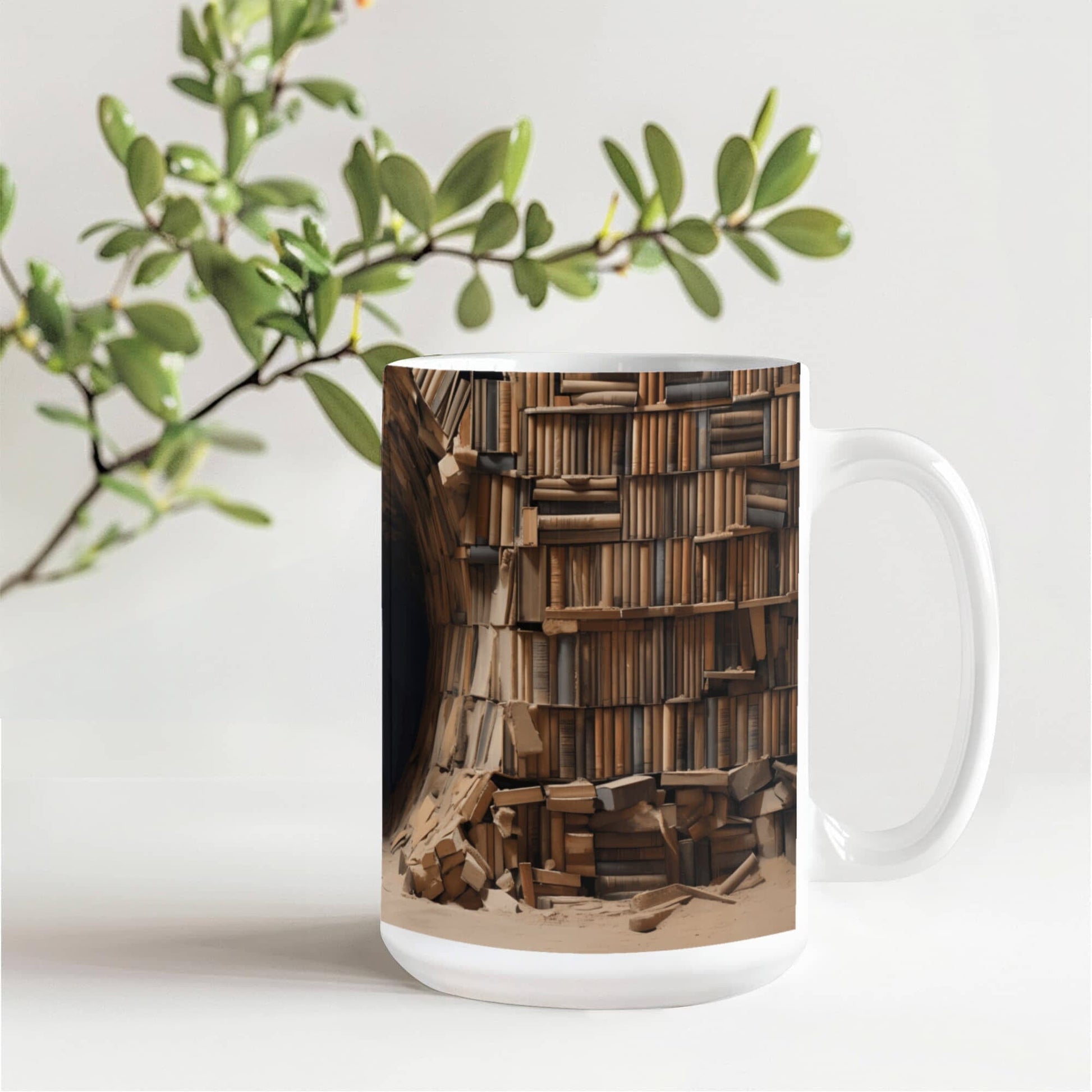 Bookshelf Design Coffee Mug - Ceramic Mug - The Shoppers Outlet