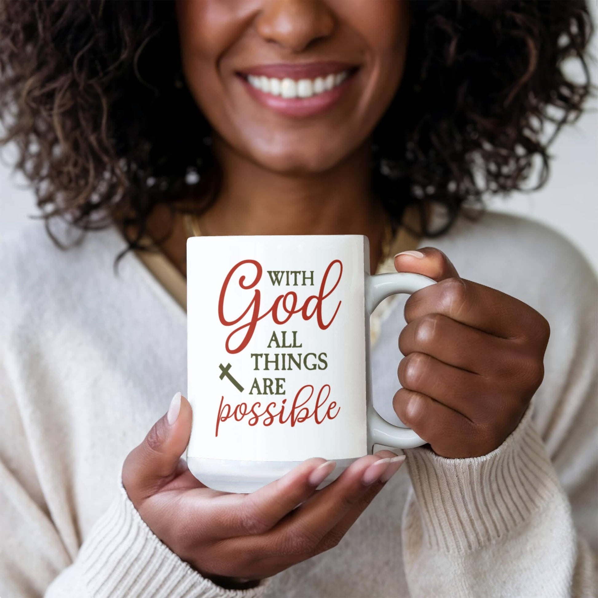 Inspirational - With God All Things Are Possible - Ceramic Mug - The Shoppers Outlet