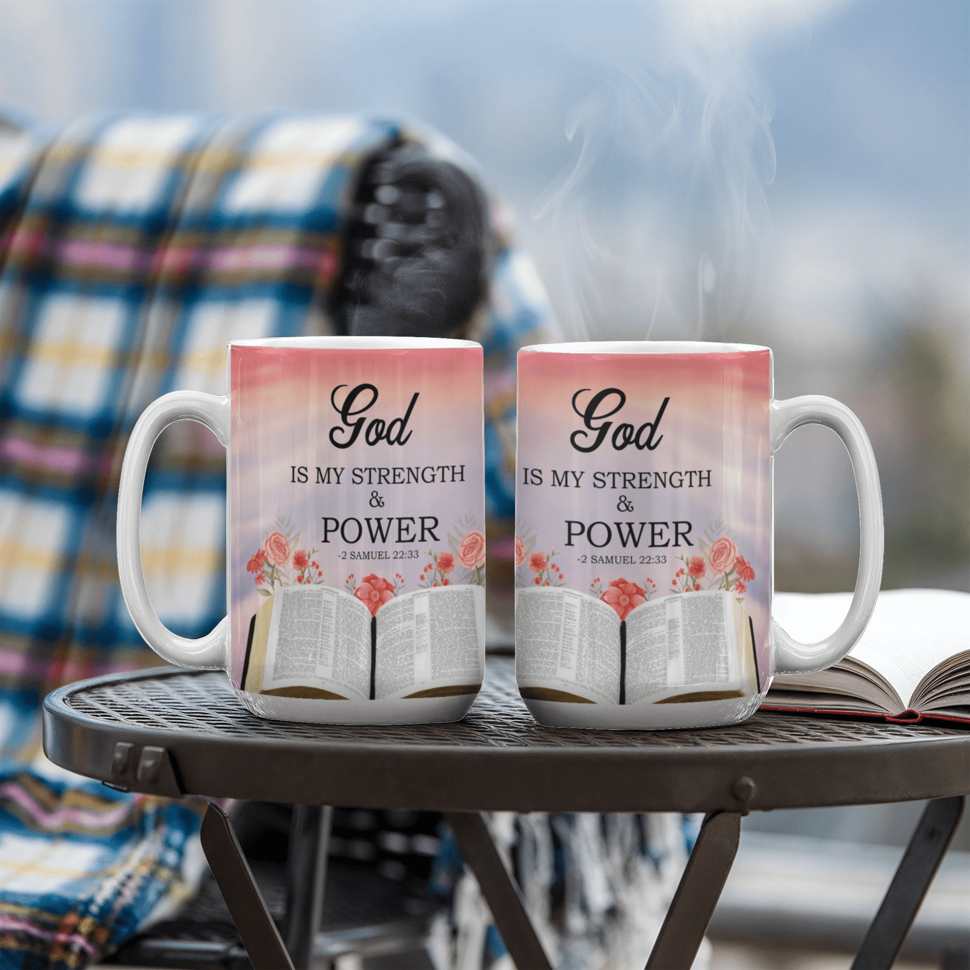 Faith - God Is My Strength And Power - 2 Samuel 22:33 - Ceramic Mug - The Shoppers Outlet
