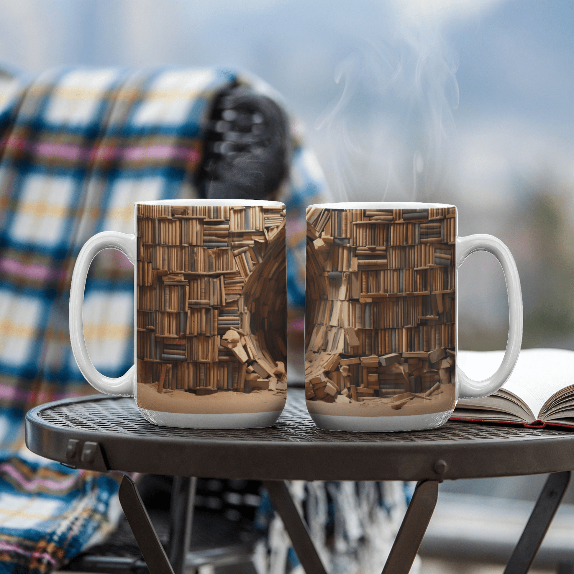 Bookshelf Design Coffee Mug - Ceramic Mug - The Shoppers Outlet