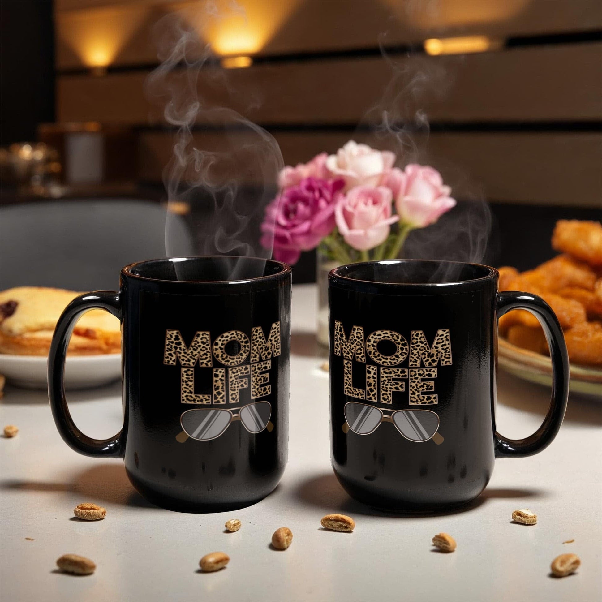 Gift For Mom - Mom Life Design Black Mug - Ceramic Mug - The Shoppers Outlet