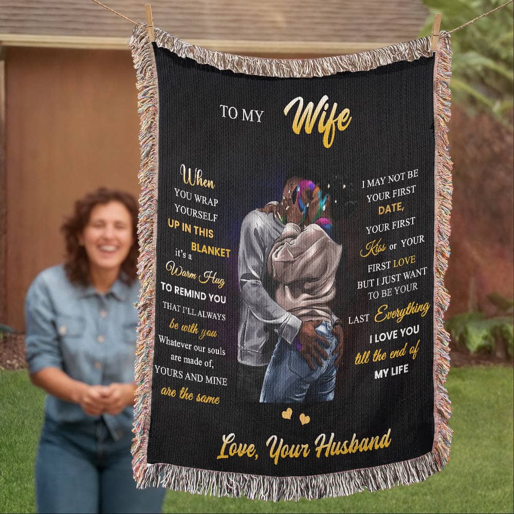 To My Wife - When You Wrap Up In This Blanket - Heirloom Woven Blanket (Portrait) - The Shoppers Outlet