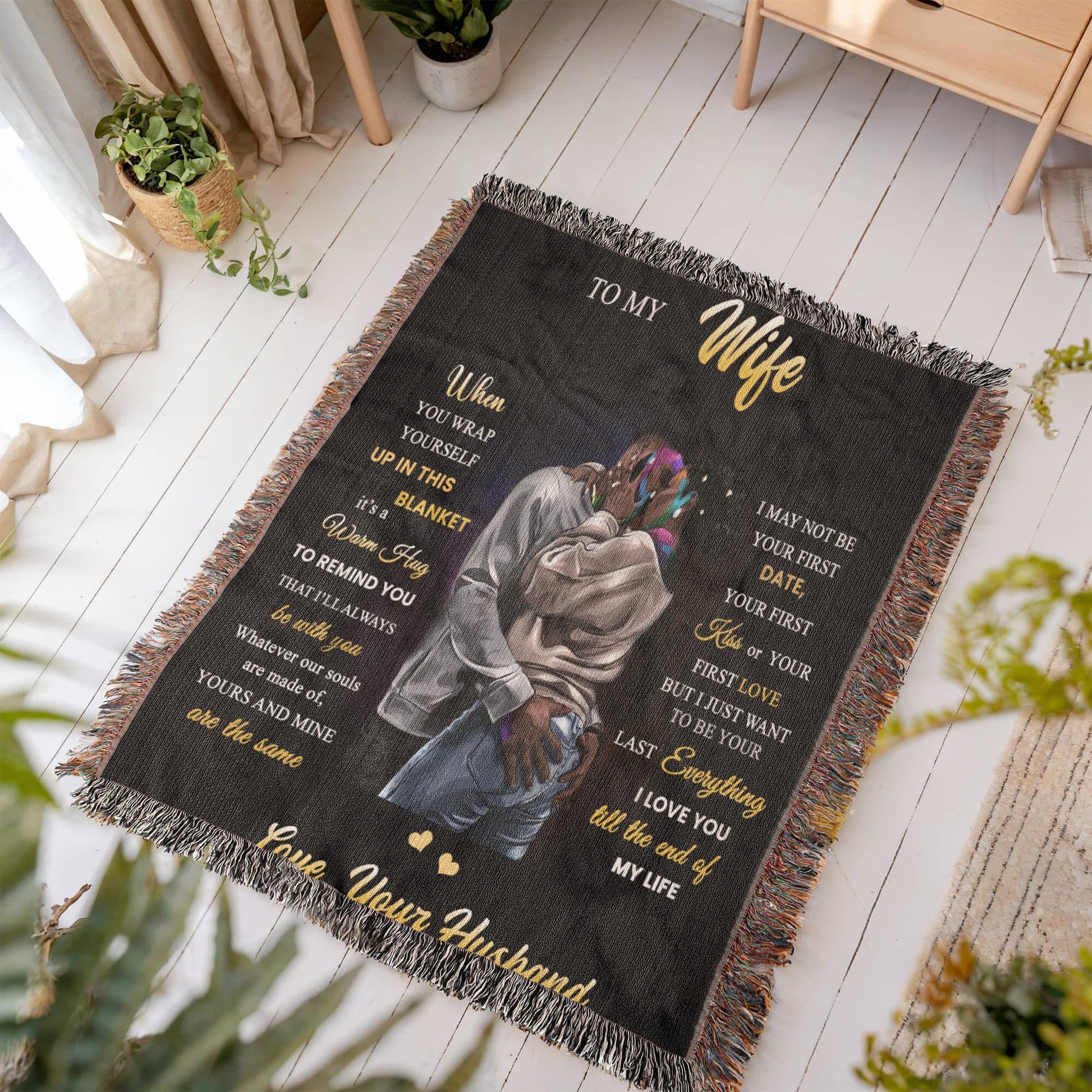 To My Wife - When You Wrap Up In This Blanket - Heirloom Woven Blanket (Portrait) - The Shoppers Outlet