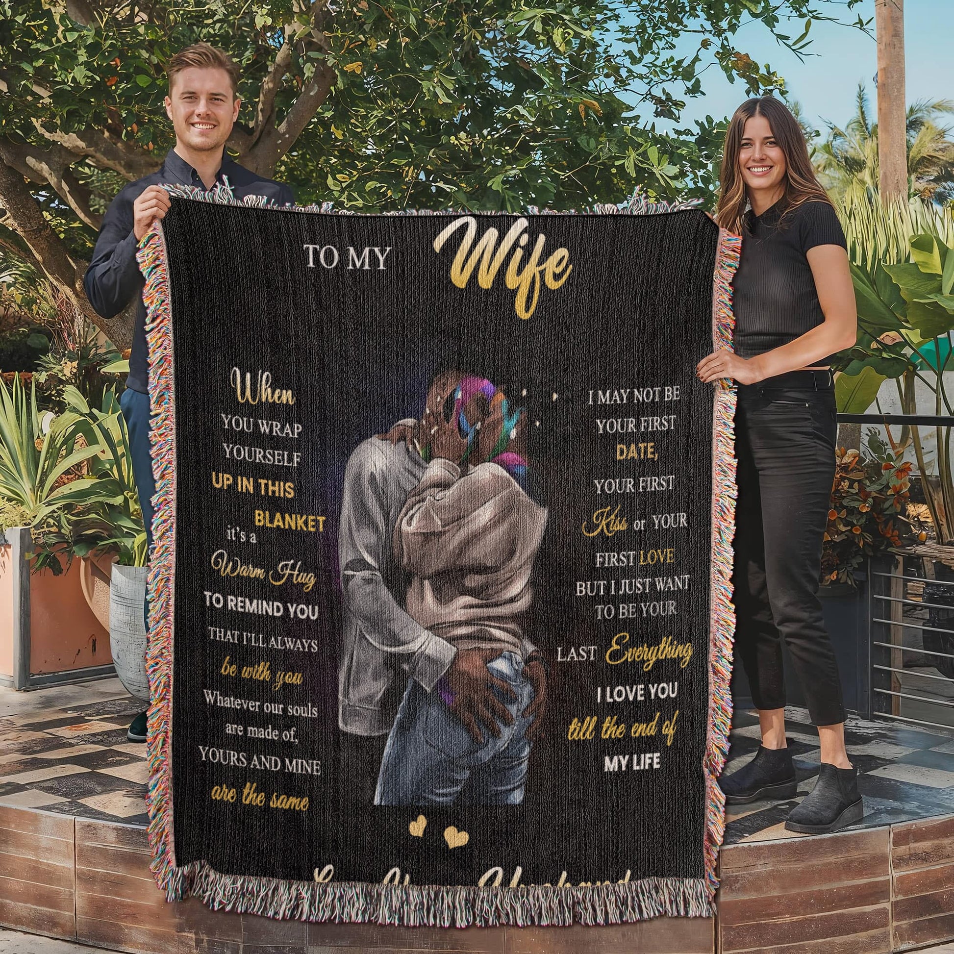 To My Wife - When You Wrap Up In This Blanket - Heirloom Woven Blanket (Portrait) - The Shoppers Outlet