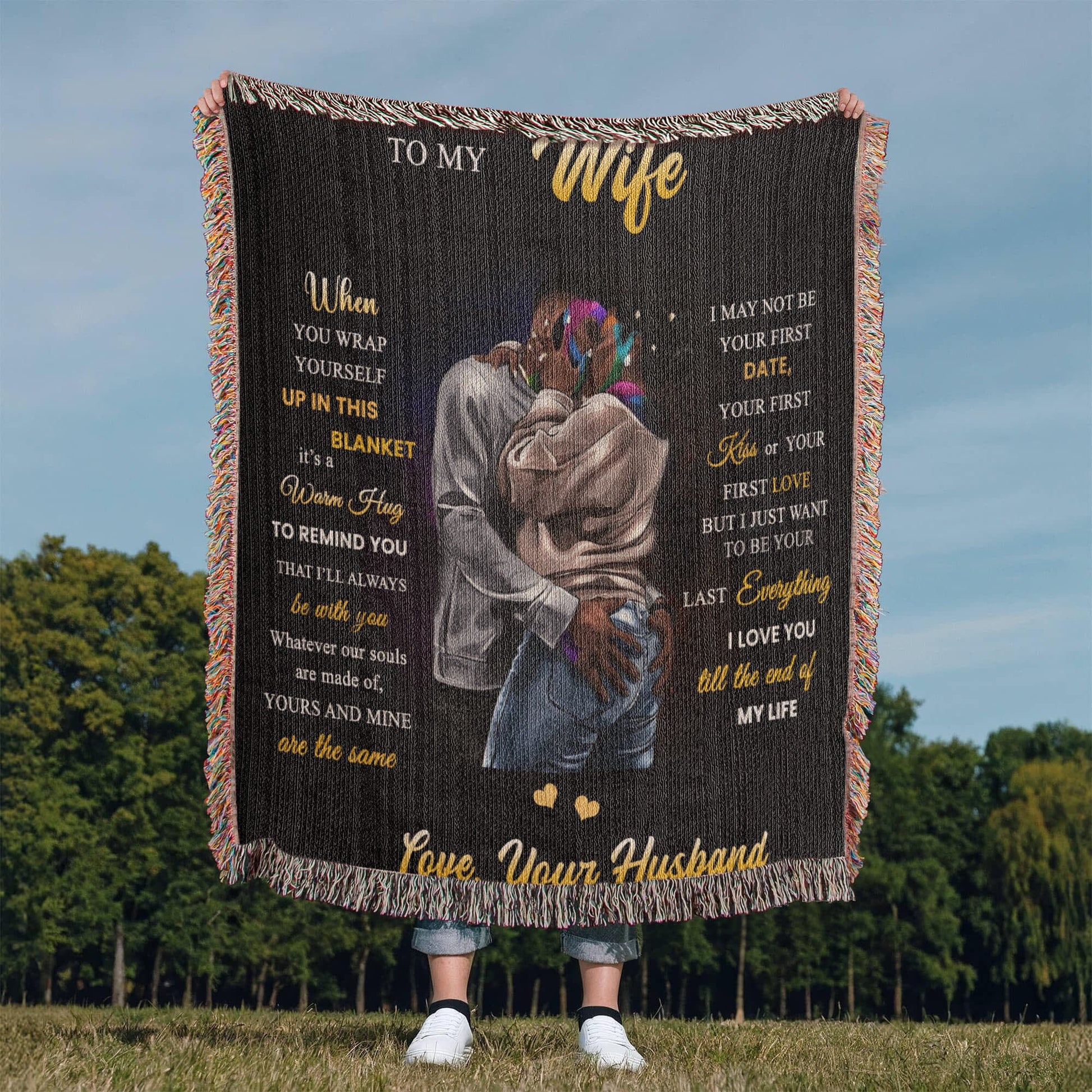 To My Wife - When You Wrap Up In This Blanket - Heirloom Woven Blanket (Portrait) - The Shoppers Outlet