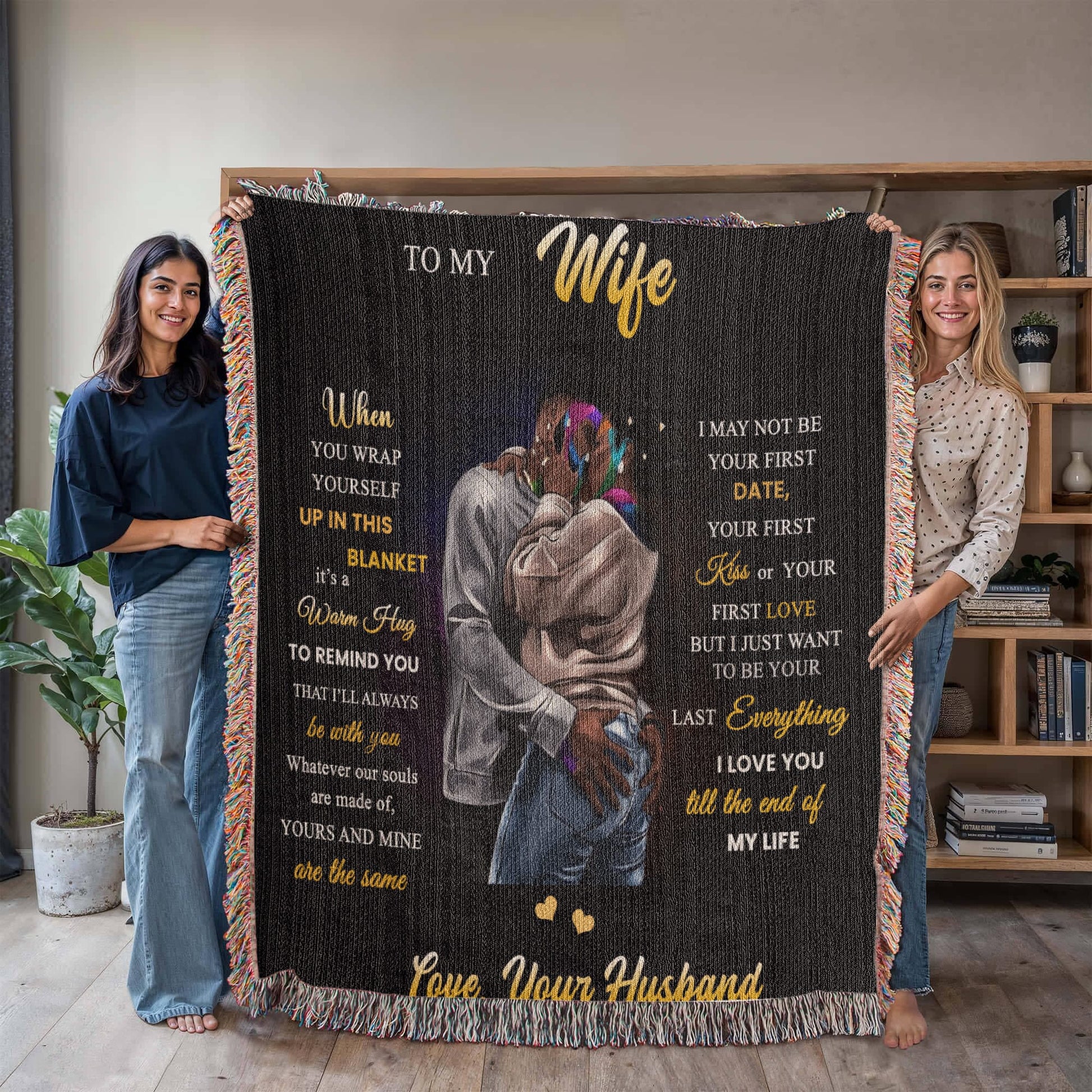 To My Wife - When You Wrap Up In This Blanket - Heirloom Woven Blanket (Portrait) - The Shoppers Outlet
