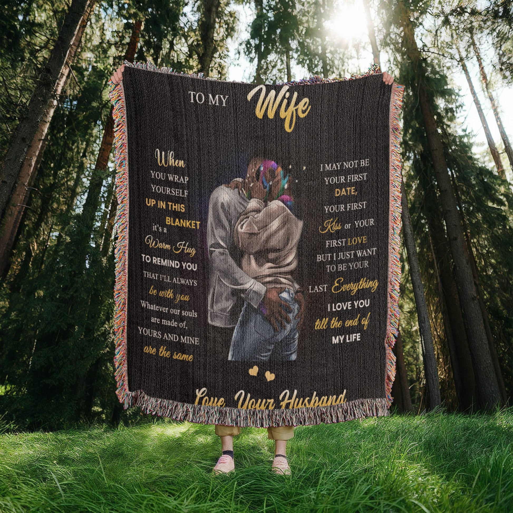 To My Wife - When You Wrap Up In This Blanket - Heirloom Woven Blanket (Portrait) - The Shoppers Outlet