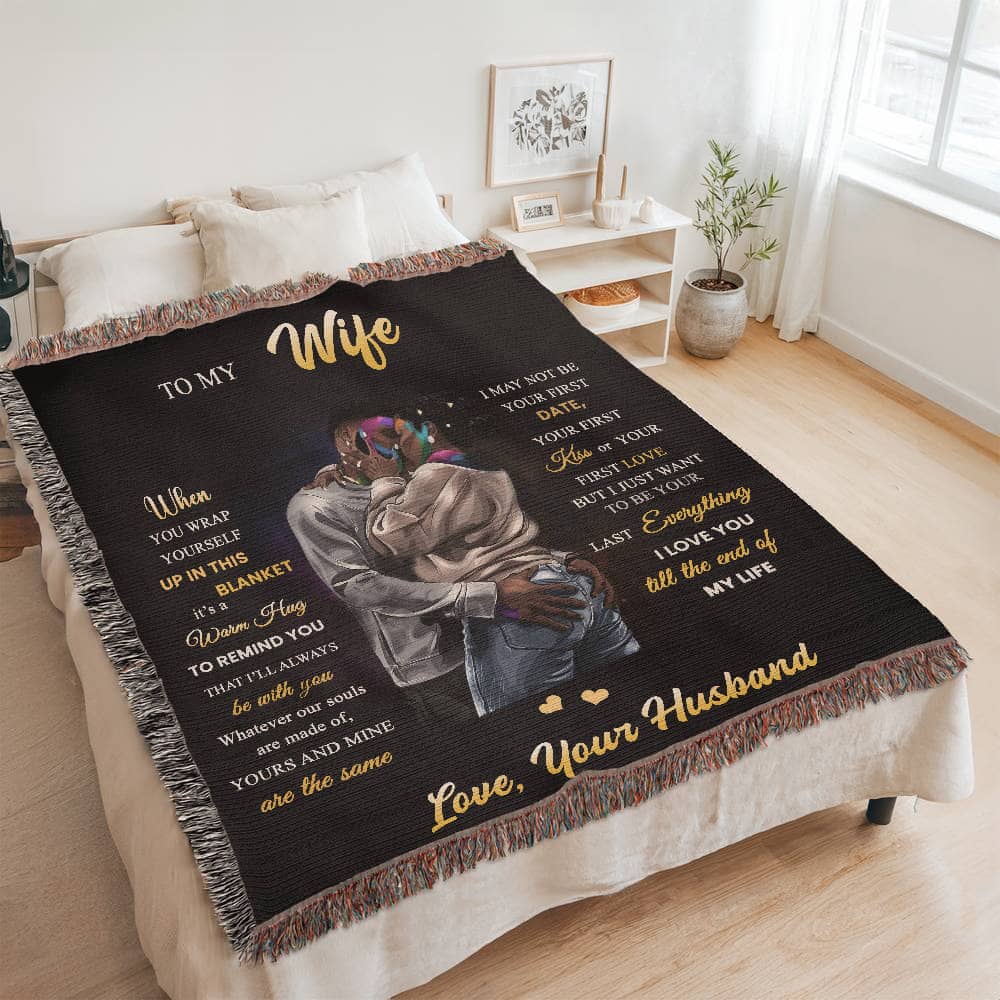 To My Wife - When You Wrap Up In This Blanket - Heirloom Woven Blanket (Portrait) - The Shoppers Outlet