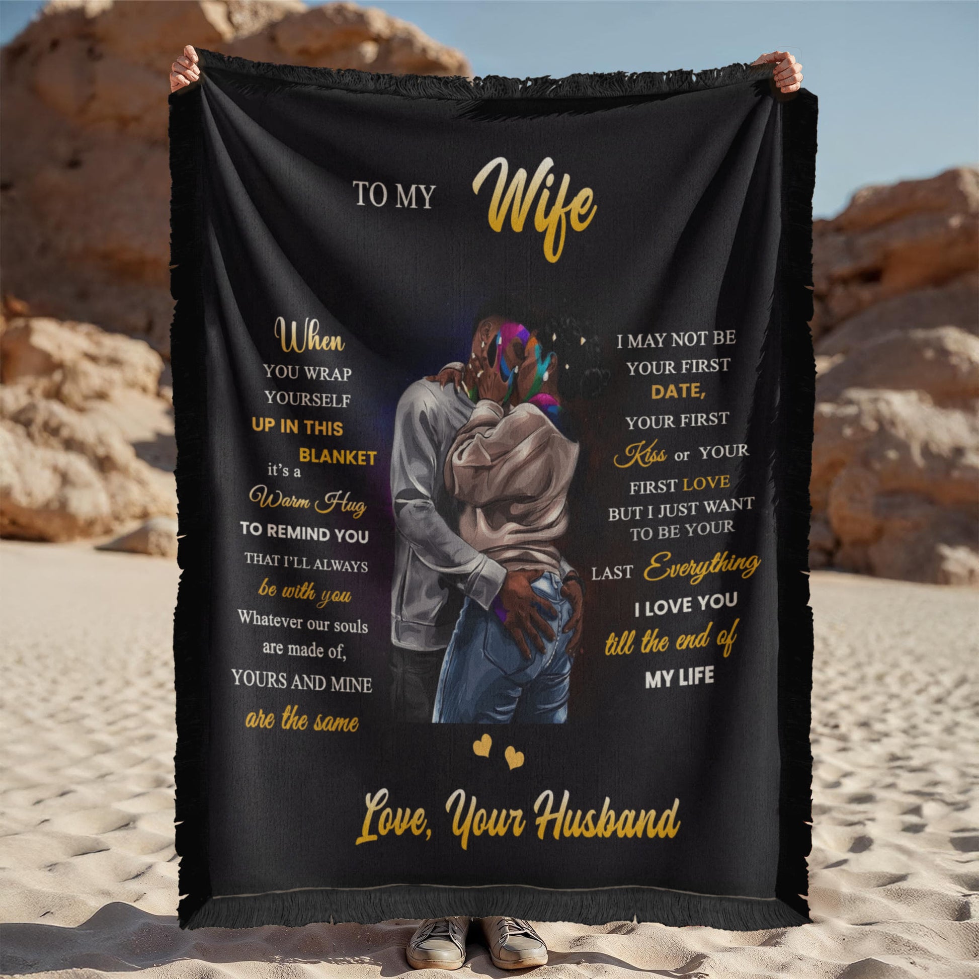 Gift For Wife - Birthday Day Gift - Anniversary Gift - Mother's Day Gift - Printed Woven Blanket - The Shoppers Outlet