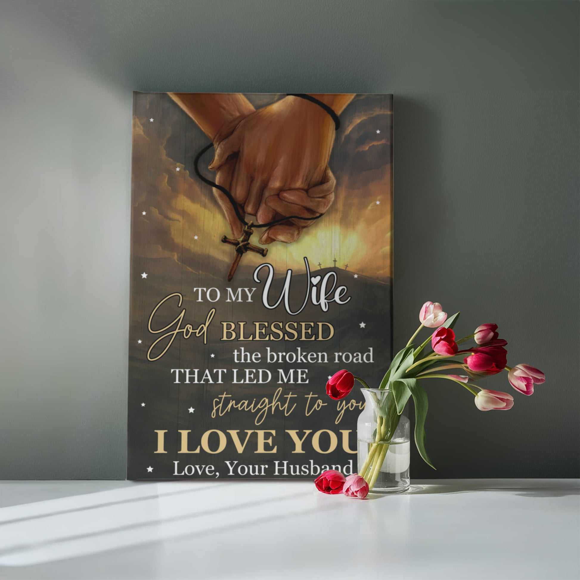 To My Wife - God Blessed - Gallery Wrapped Canvas Prints - The Shoppers Outlet