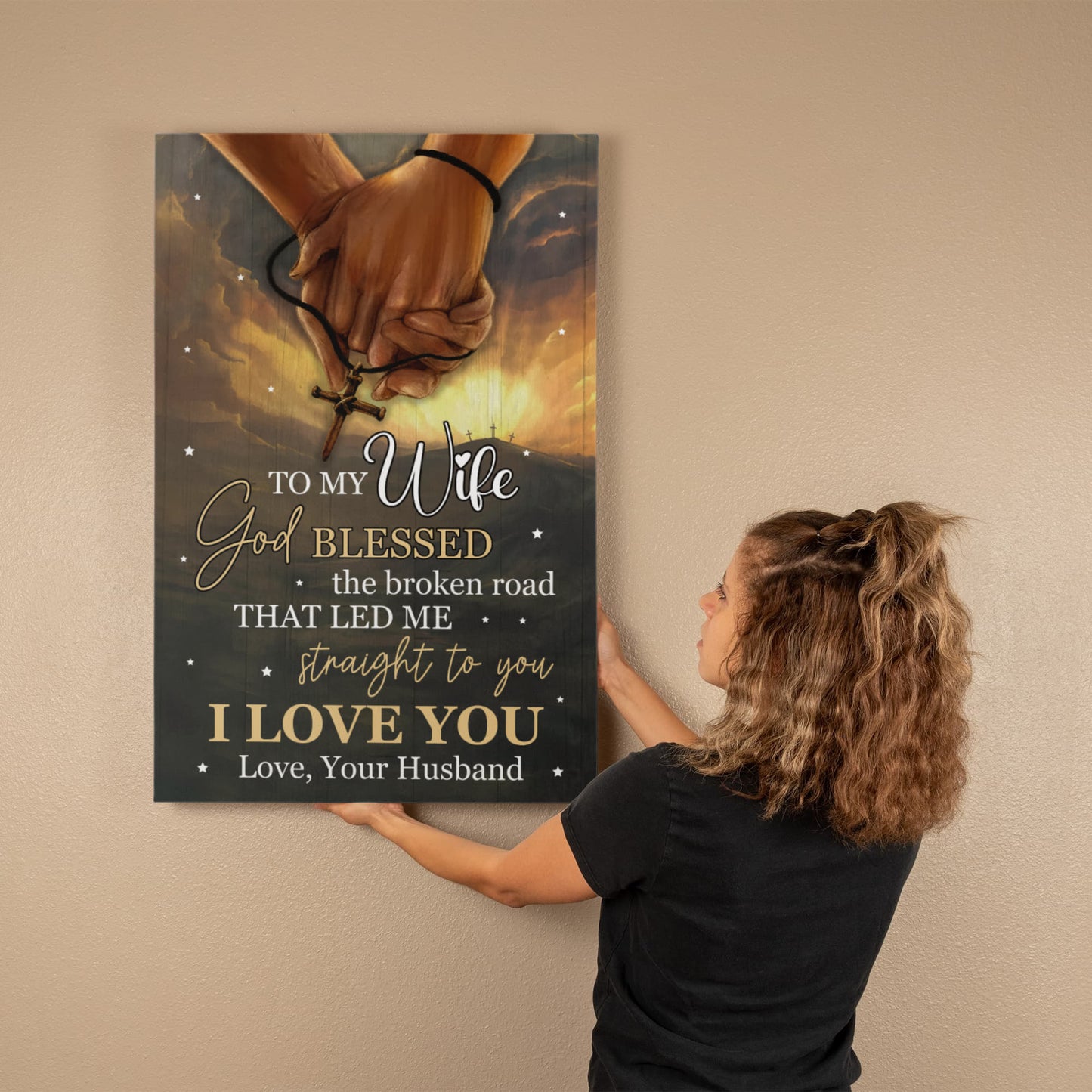 To My Wife - God Blessed - Gallery Wrapped Canvas Prints - The Shoppers Outlet