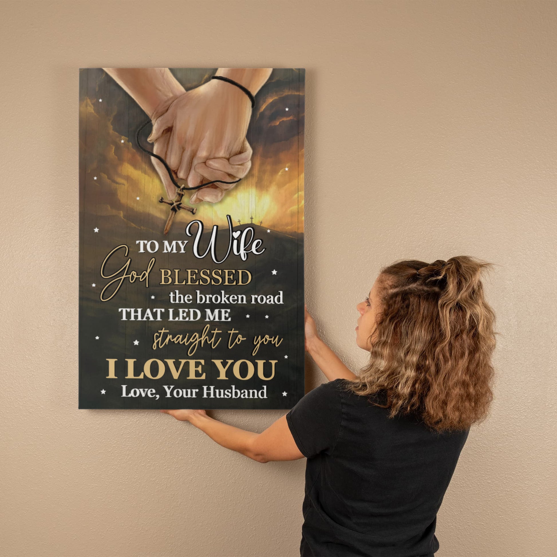 To My Wife - I Love You- Gallery Wrapped Canvas Prints - The Shoppers Outlet