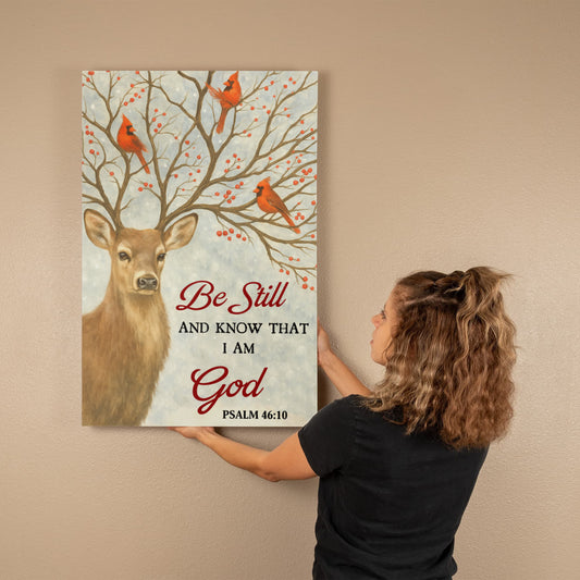 Faith - Be Still And Know That I AM God - PSALM 46:10 - Gallery Wrapped Canvas Prints - The Shoppers Outlet
