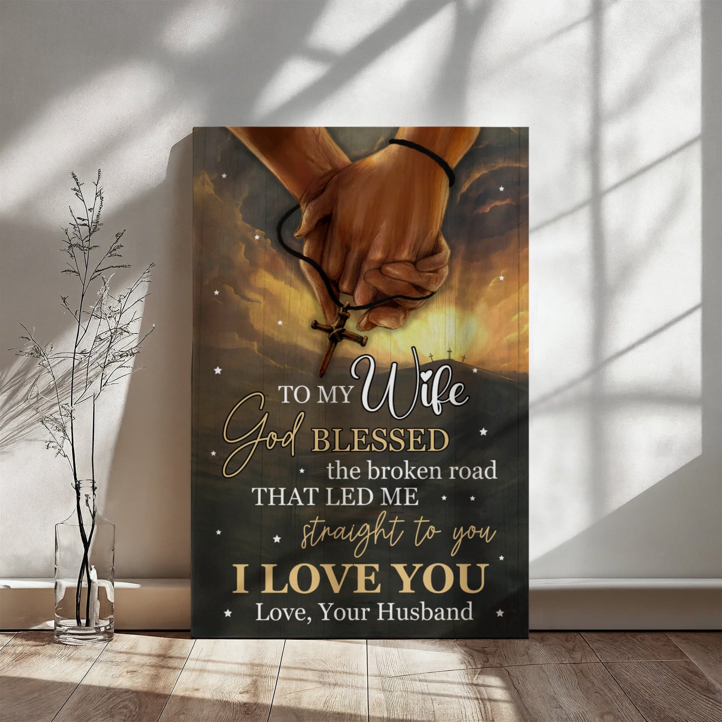To My Wife - God Blessed - Gallery Wrapped Canvas Prints - The Shoppers Outlet