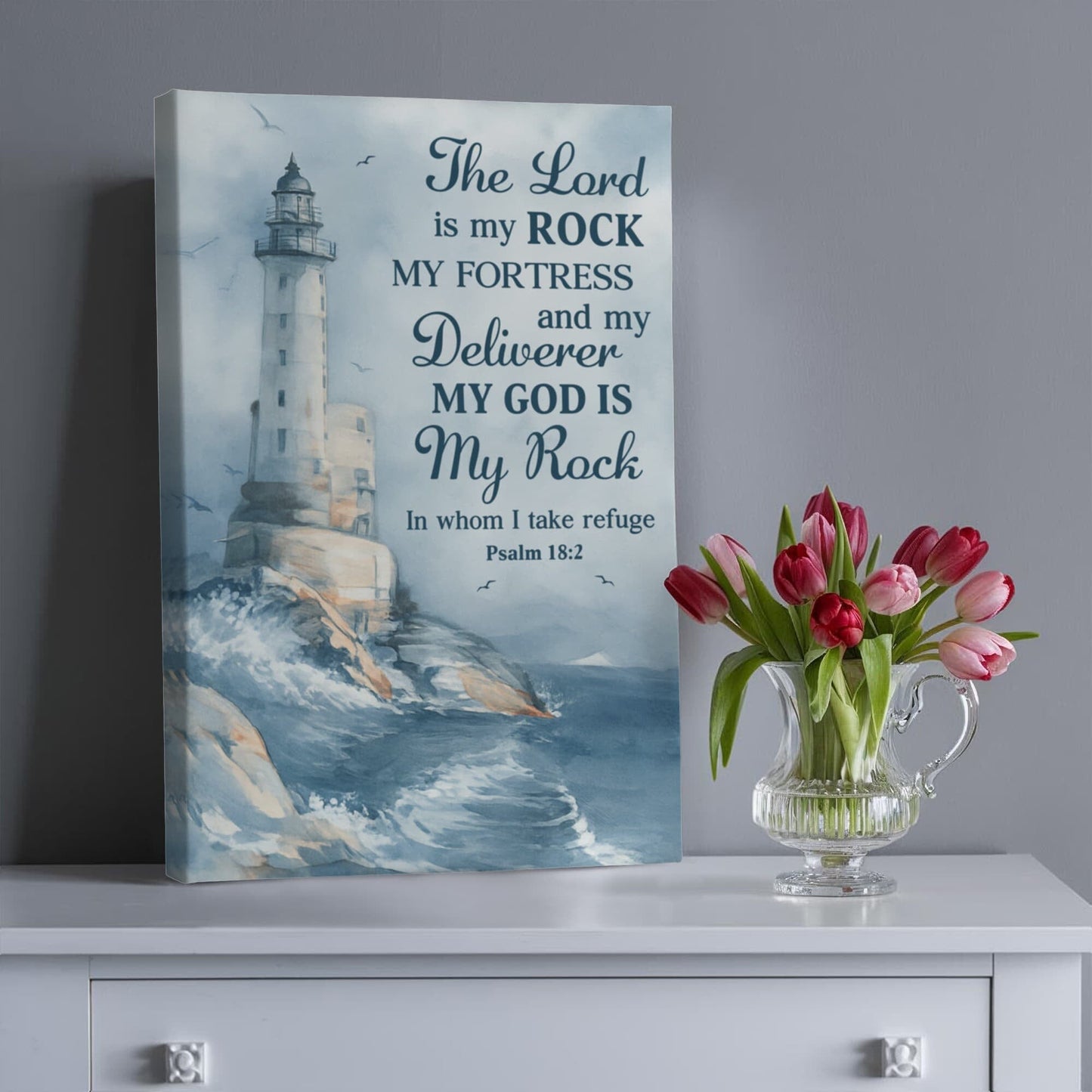 The Lord Is My Rock - Psalm 18:2 - Gallery Wrapped Canvas Prints - The Shoppers Outlet