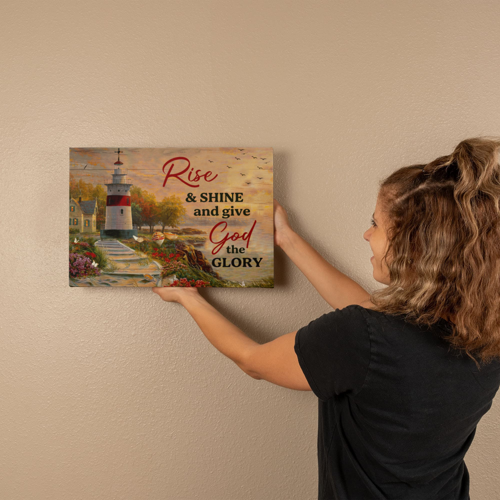 Faith - Rise And Shine And Give God The Glory - Gallery Wrapped Canvas Prints - The Shoppers Outlet