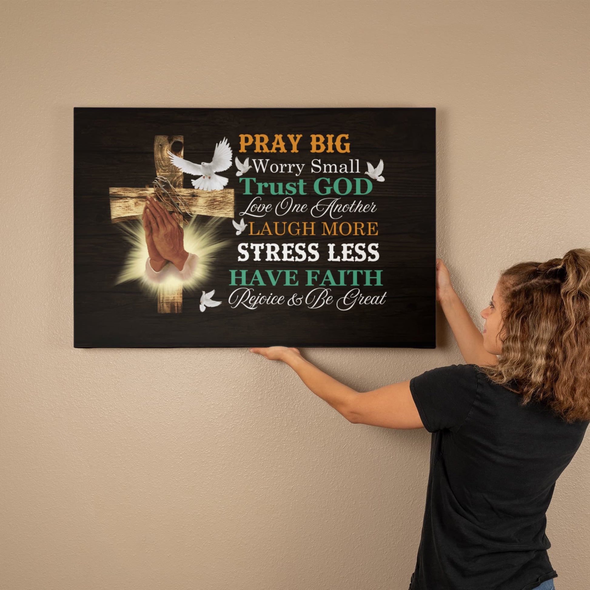 Faith - Pray Big Worry Small - Gallery Wrapped Canvas Prints - The Shoppers Outlet