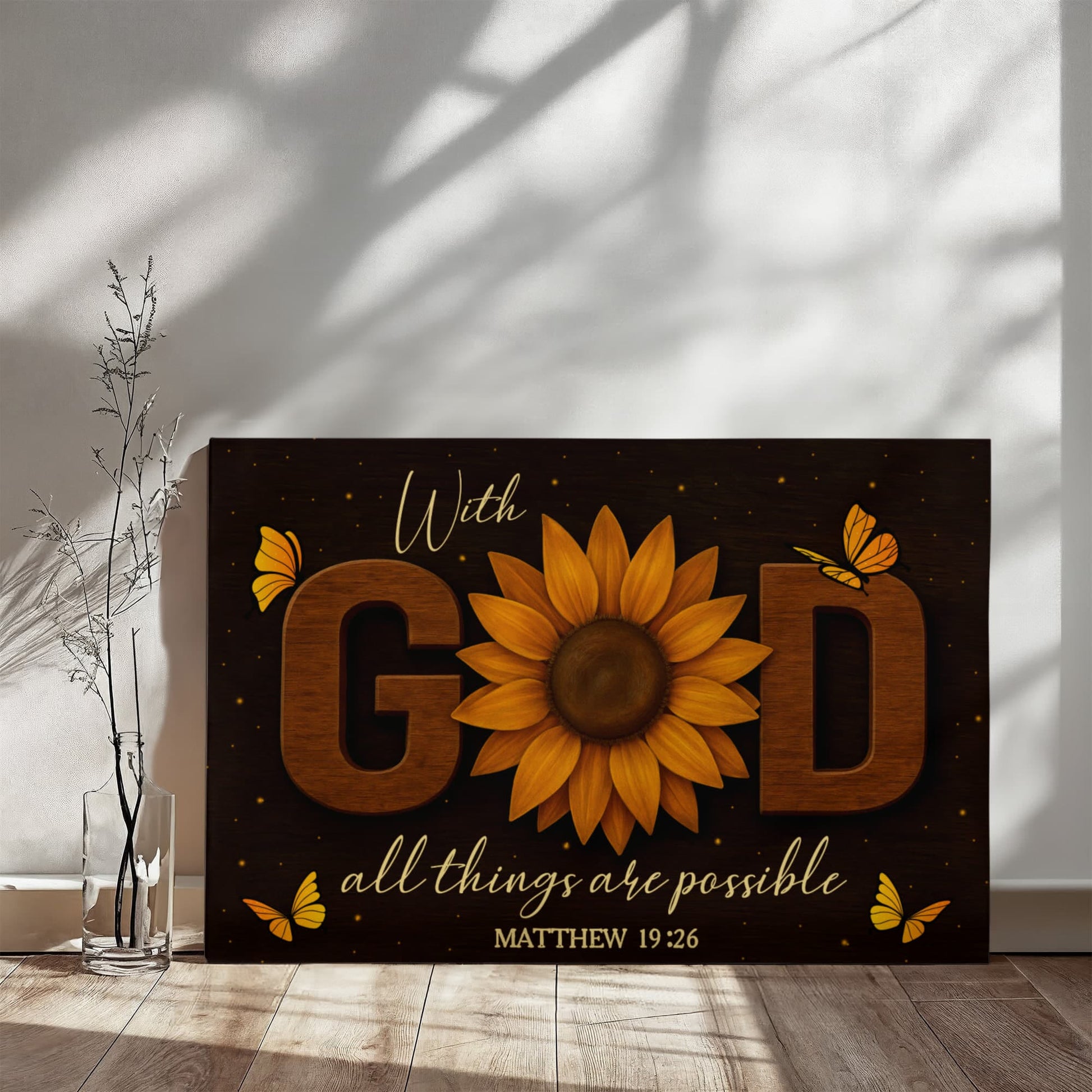 With GOD All Things Are Possible - Matthew 19:26 - Gallery Wrapped Canvas Prints - The Shoppers Outlet