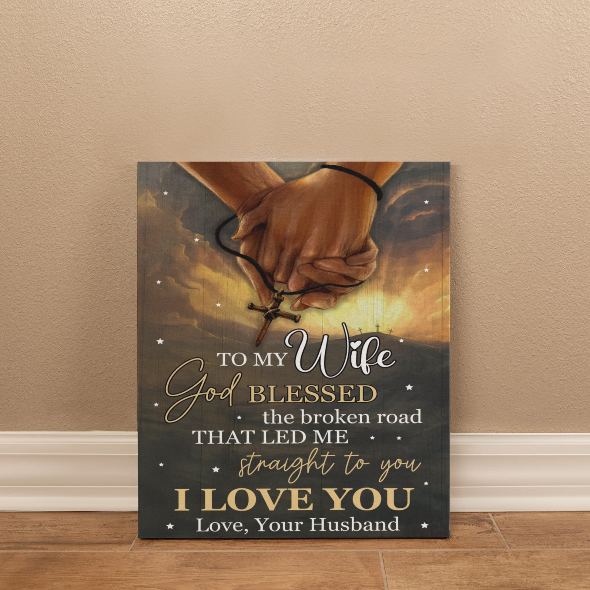 To My Wife - God Blessed - Gallery Wrapped Canvas Prints - The Shoppers Outlet