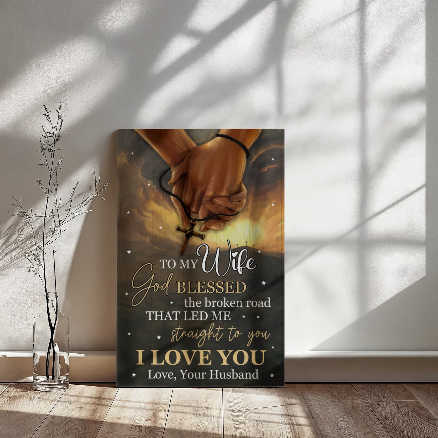 To My Wife - God Blessed - Gallery Wrapped Canvas Prints - The Shoppers Outlet